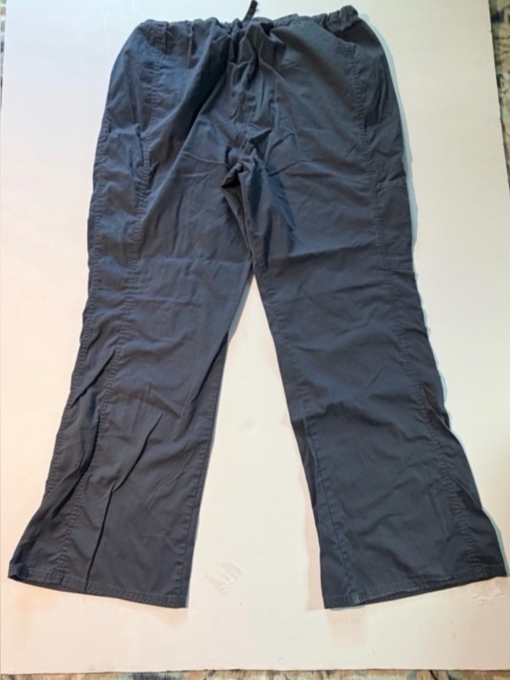 Cherokee Drawstring Scrub Pants in pewter grey.